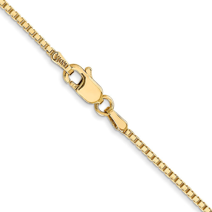 Shop Exclusive 14K Gold 18-Inch Box Chain - Stylish 1.4mm Lobster Clasp-3