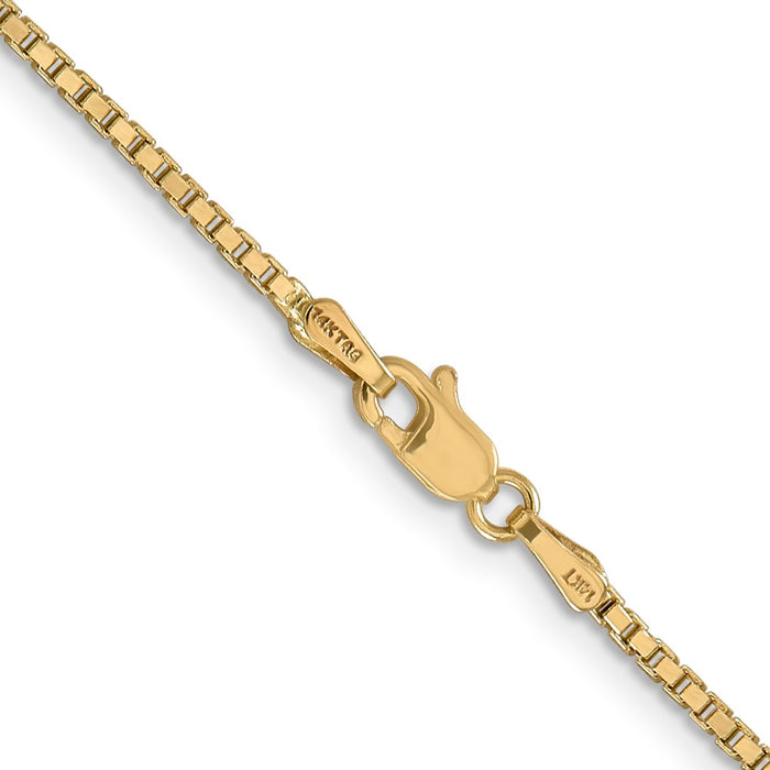 Buy 14K Gold 30-Inch Box Chain - Stylish 1.5mm Lobster Clasp Jewelry-3