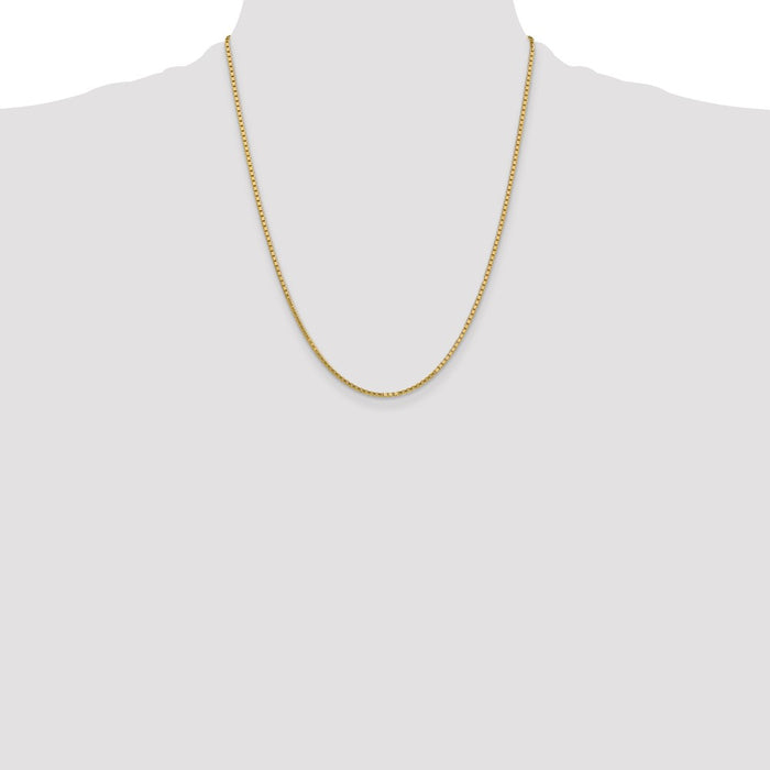 Shop High-Quality 14K Gold 22-Inch 1.9mm Box Chain - Stylish & Affordable-4