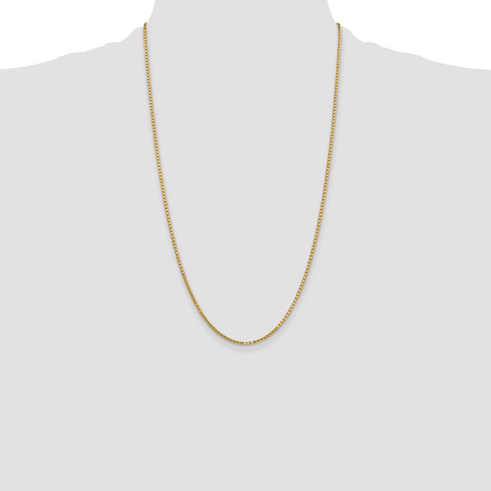Exclusive 14K Gold 26-Inch 1.9mm Box Chain - Affordable Luxury with Lobster Clasp-4