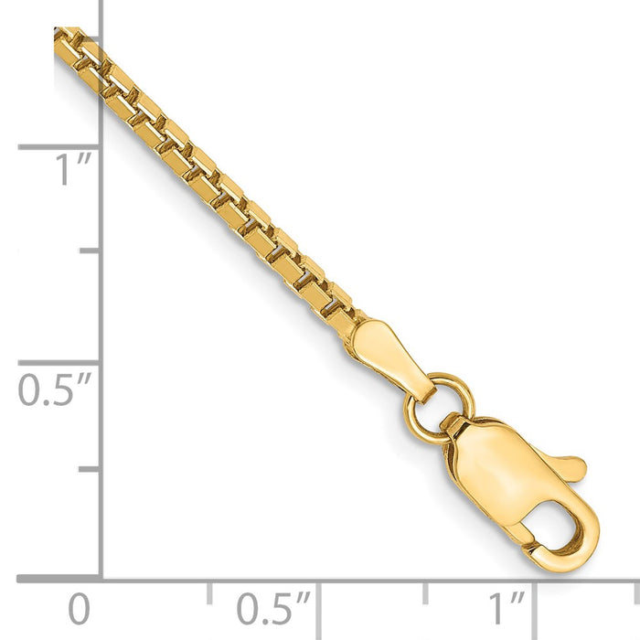 Buy Exclusive 14K Gold 7-Inch Box Chain Bracelet - Stylish 1.9mm, Lobster Clasp-2