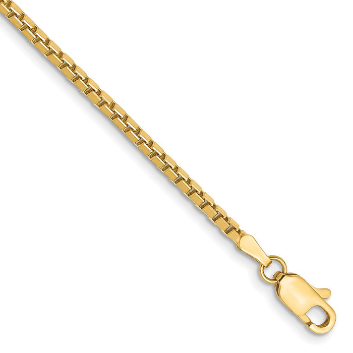 Buy Exclusive 14K Gold 7-Inch Box Chain Bracelet - Stylish 1.9mm, Lobster Clasp-1