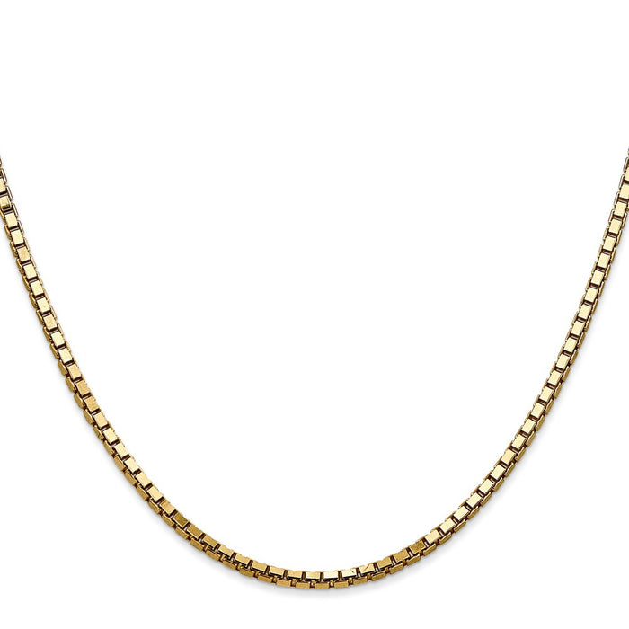 Buy 14K Gold 22-Inch 2.5mm Box Chain - Stylish & Durable Lobster Clasp-2