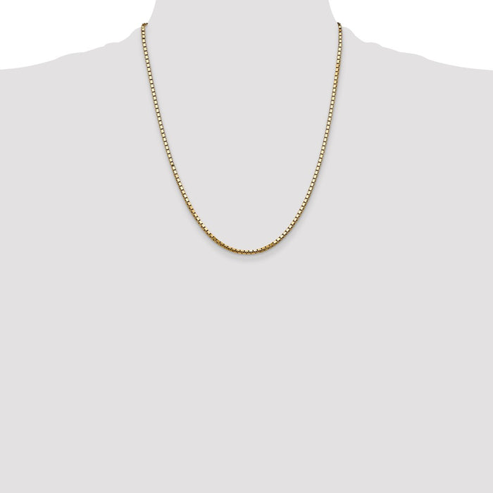 Buy 14K Gold 22-Inch 2.5mm Box Chain - Stylish & Durable Lobster Clasp-4