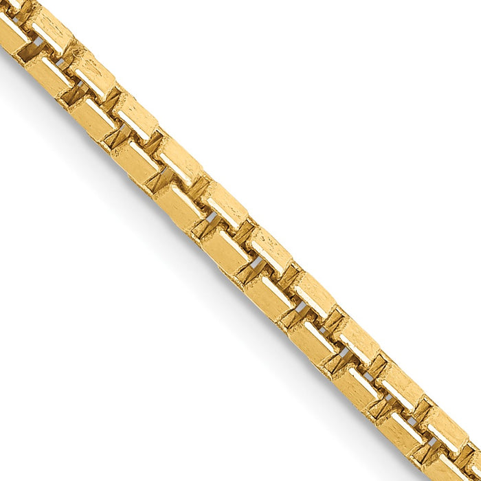 High-Quality 30-Inch 14K Gold Box Chain - Stylish 2.5mm with Lobster Clasp-1
