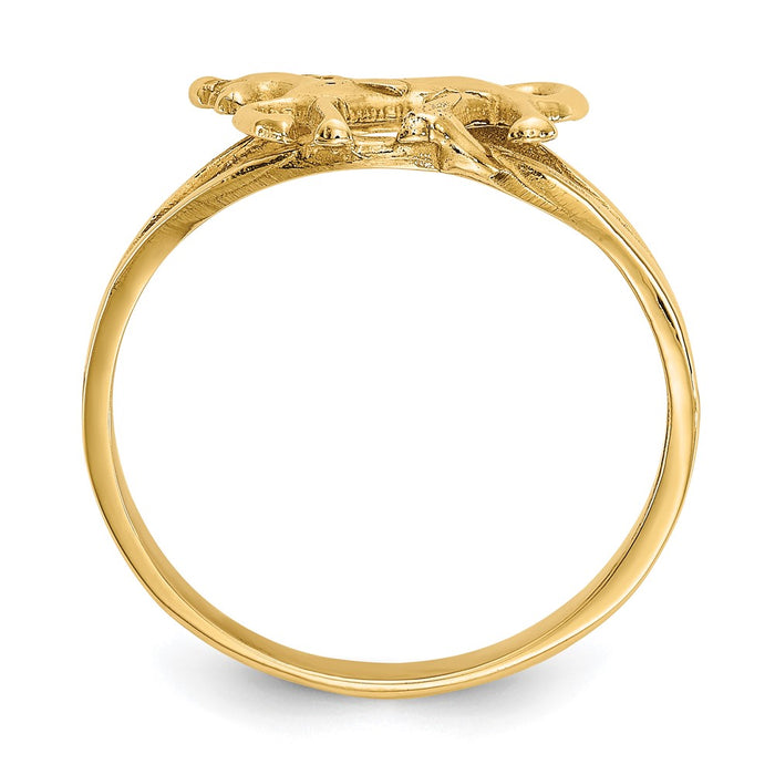 Shop Exclusive 14K Gold Polished Equestrian Horse Ring - Stylish Luxury Accessory-2