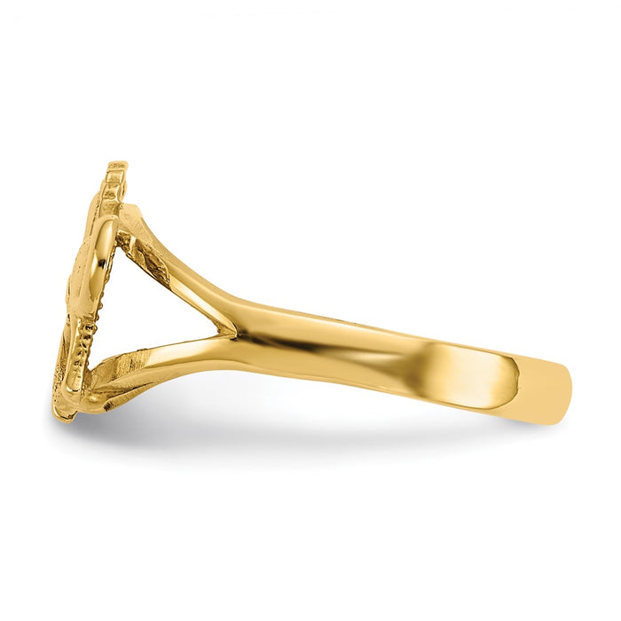 Shop Exclusive 14K Gold Polished Equestrian Horse Ring - Stylish Luxury Accessory-4