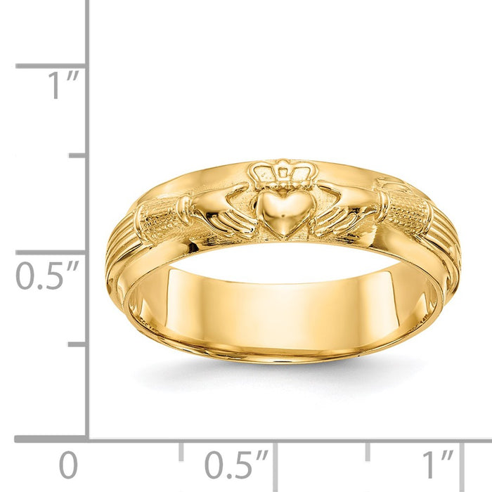 Shop Exclusive 14K Gold Men's Claddagh Ring - Stylish Design, Affordable Price-3