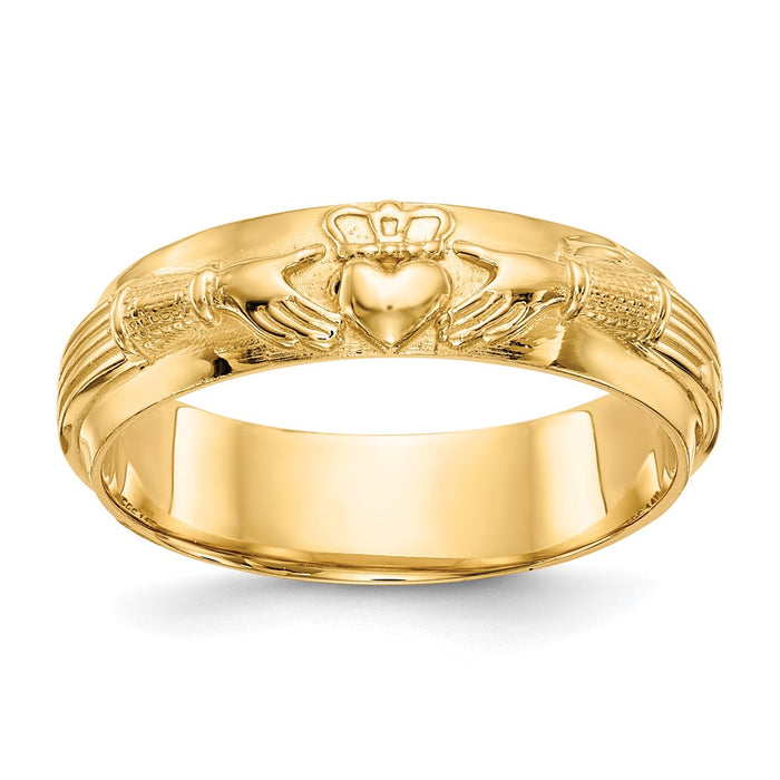 Shop Exclusive 14K Gold Men's Claddagh Ring - Stylish Design, Affordable Price-1