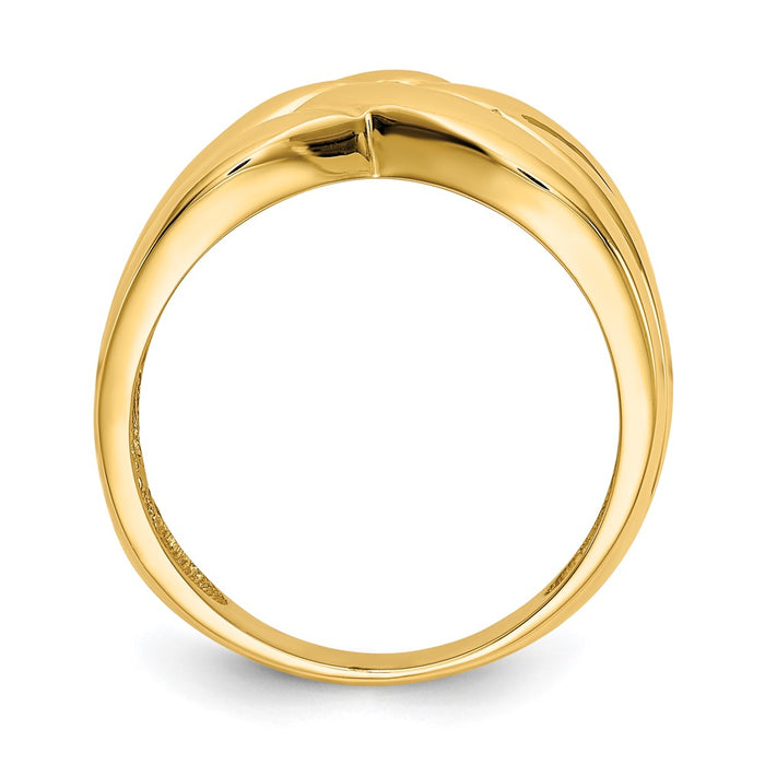 High-Quality 14K Polished Woven Dome Ring - Stylish Design, Affordable Luxury-2
