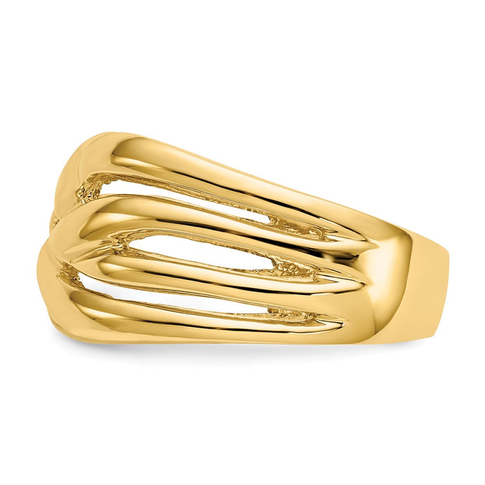 High-Quality 14K Polished Woven Dome Ring - Stylish Design, Affordable Luxury-3