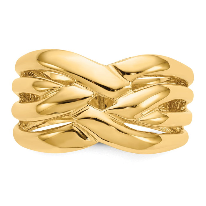 High-Quality 14K Polished Woven Dome Ring - Stylish Design, Affordable Luxury-4