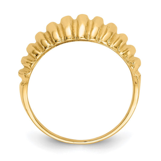 Exclusive 14K Gold Polished Ribbed Dome Ring - Stylish & Affordable Luxury