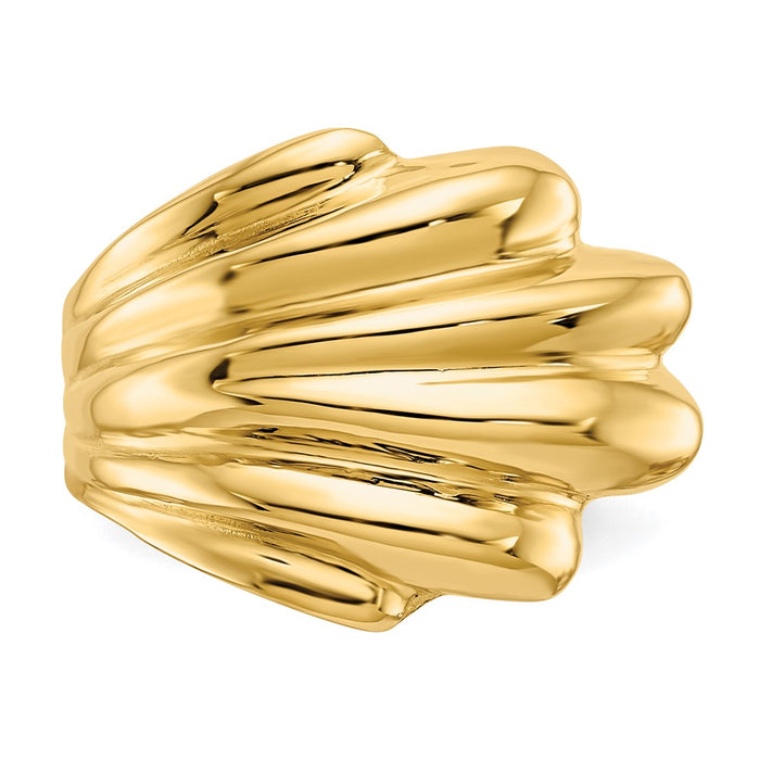 Buy Exclusive 14K Gold Polished High-Dome Ring - Stylish Luxury Accessory-4
