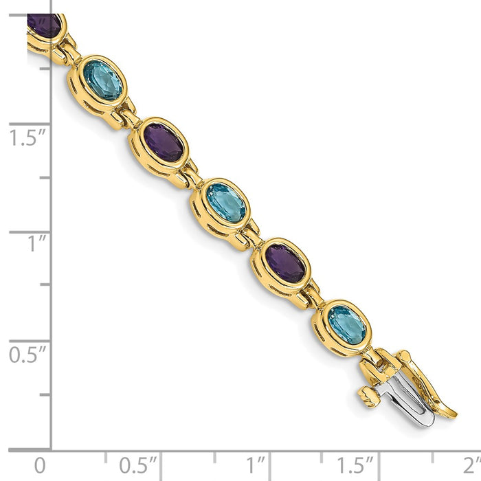 Shop Exclusive 14K Gold Oval Amethyst & Blue Topaz Bracelet - Stylish Luxury-3