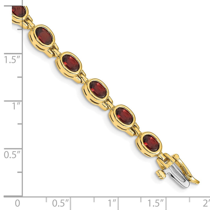 Exclusive 14K Gold Oval Garnet Bracelet - Stylish Elegance at Discounted Price-3