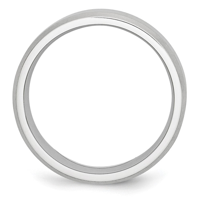 Buy Affordable 7mm Cobalt Chisel Beveled Edge Ring with Satin Finish-2