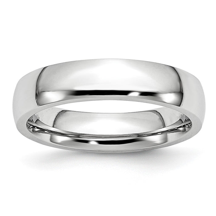 High-Quality Cobalt Chisel Polished 5mm Half-Round Band Ring - Stylish Value!-1