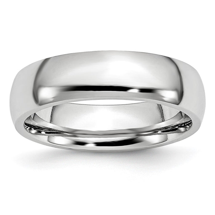 Buy Stylish 6mm Cobalt Chisel Polished Half-Round Band Ring - Luxury Value-1