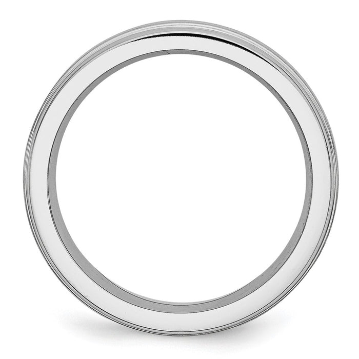 High-Quality Cobalt Satin & Polished 6mm Chisel Band - Stylish Ridged Edge-2