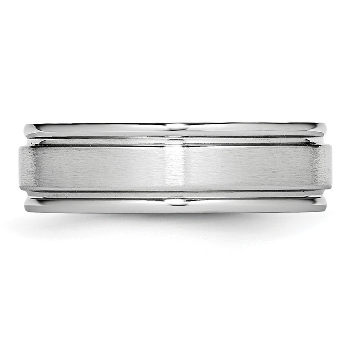 Buy Stylish 7mm Cobalt Satin & Polished Chisel Band - Exclusive Value Ring-3