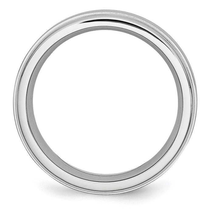 High-Quality 8mm Cobalt Satin & Polished Chisel Band - Stylish & Affordable!-2