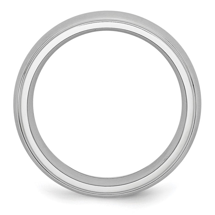 High-Quality Cobalt Satin Polished 7mm Ridged Edge Chisel Band | Stylish Value-2