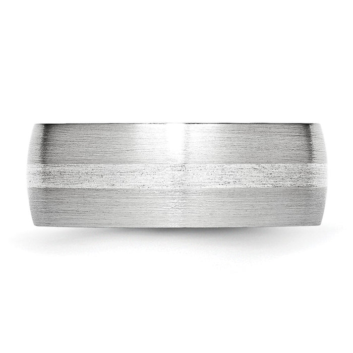 Buy Stylish Cobalt Sterling Silver Inlay Band - 8mm Chisel, Satin Finish-3