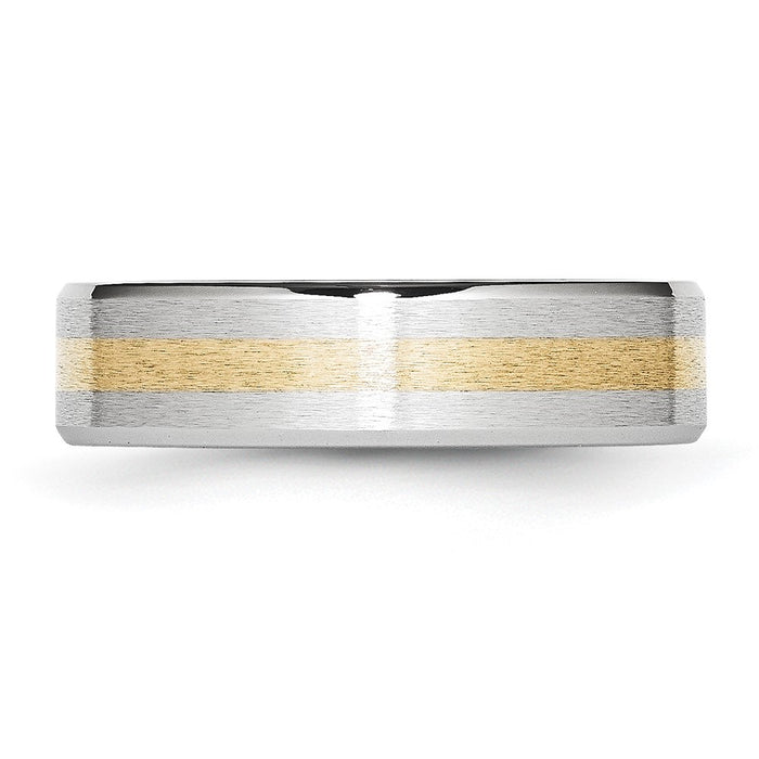 Buy High-Quality Cobalt Chisel 6mm Band with 14K Gold Inlay - Stylish Finish-3