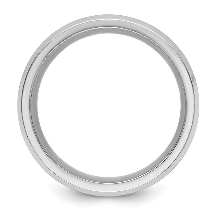 High-Quality Cobalt Chisel 8mm Beveled Band with CZ Accents - Stylish Value!-2