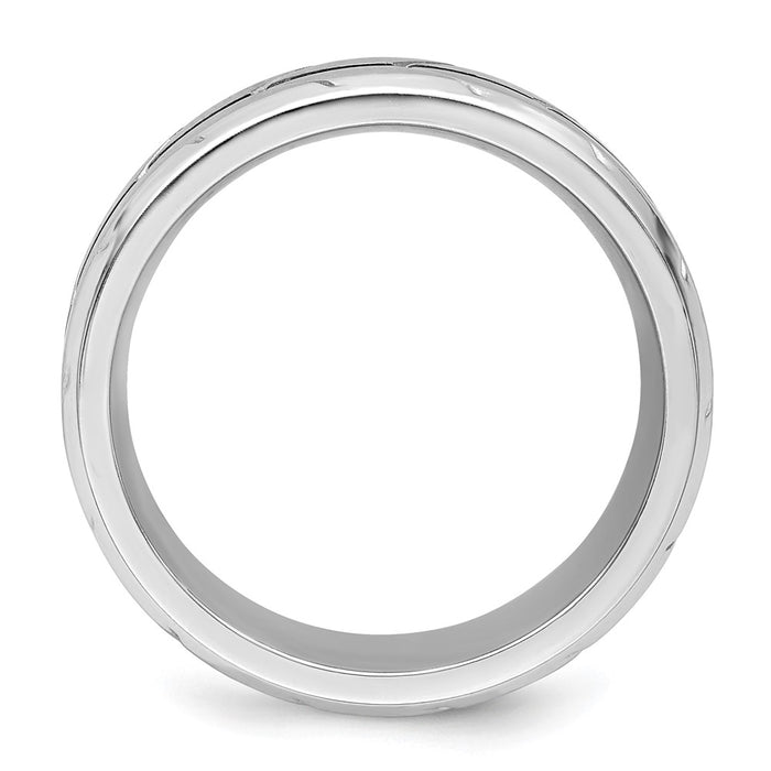 Buy Exclusive 8mm Cobalt Beveled Band - Stylish Chiseled Finish, Affordable Price-2