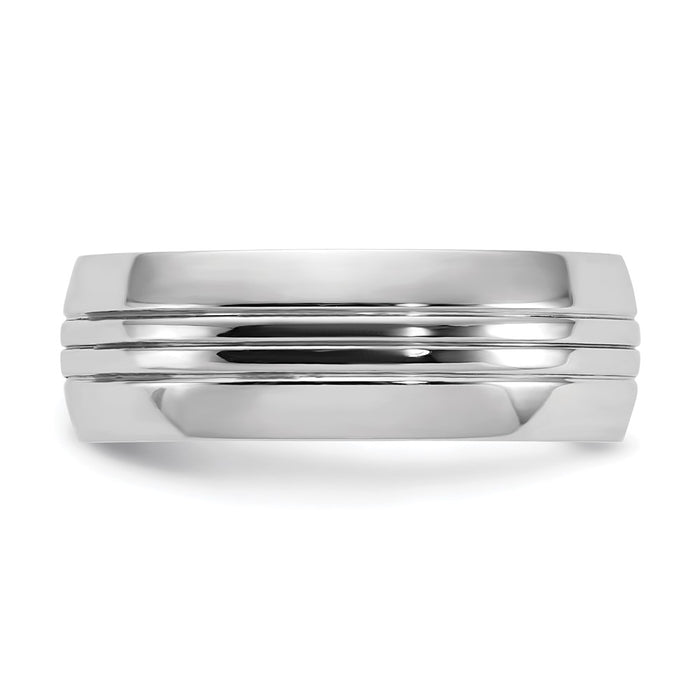 Buy Stylish Cobalt Chisel Polished 8mm Grooved Band - Luxury Design, Great Value!-3