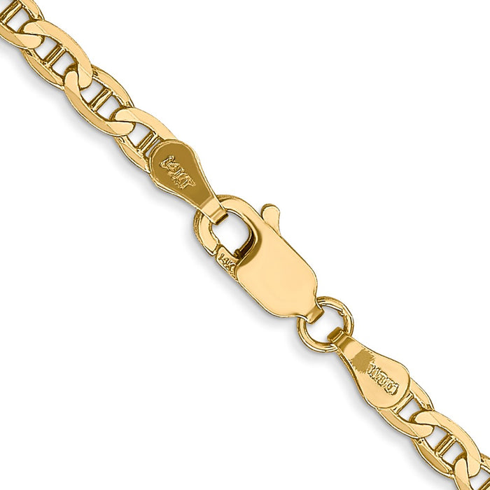 Shop Stylish 14K Gold 22-Inch 3mm Concave Anchor Chain - Luxury Design!-3