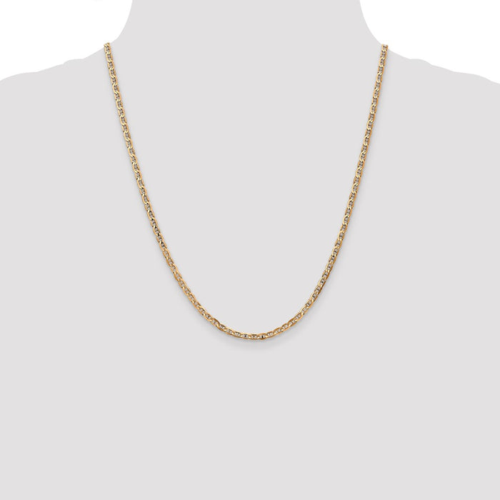 Shop Stylish 14K Gold 22-Inch 3mm Concave Anchor Chain - Luxury Design!-4