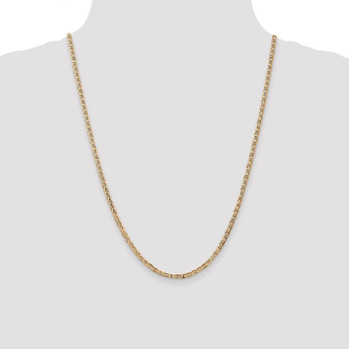 Shop 14K Gold 24-Inch 3mm Concave Anchor Chain - Stylish & Affordable Luxury!-4