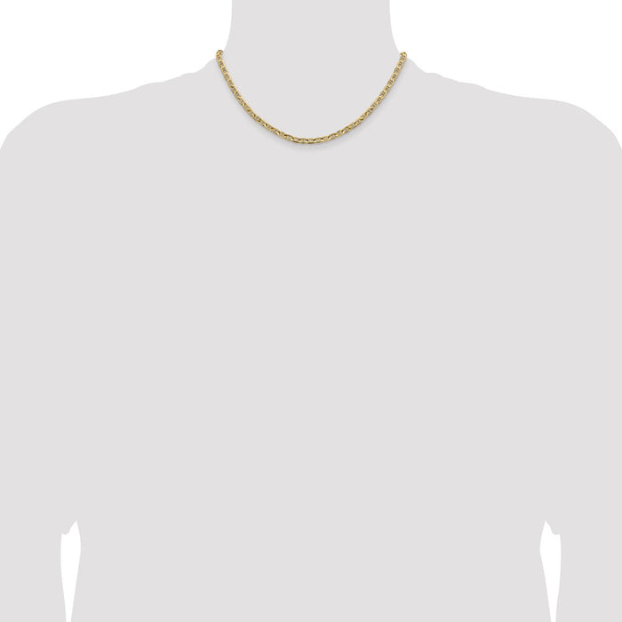 Shop 14K Gold 16-Inch Concave Anchor Chain - Stylish 3.75mm Design-4