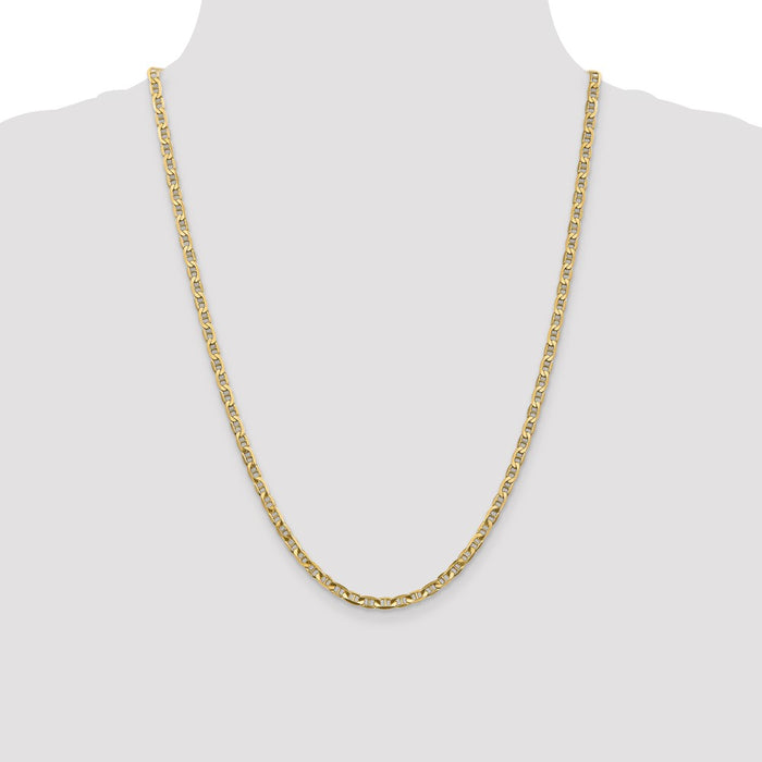 Shop Exclusive 14K Gold 24-Inch Concave Anchor Chain - Stylish & Affordable 3.75mm-4