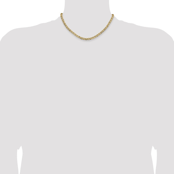 Buy Stylish 14K Gold 16-Inch 4.5mm Concave Anchor Chain - Luxury Design!-4