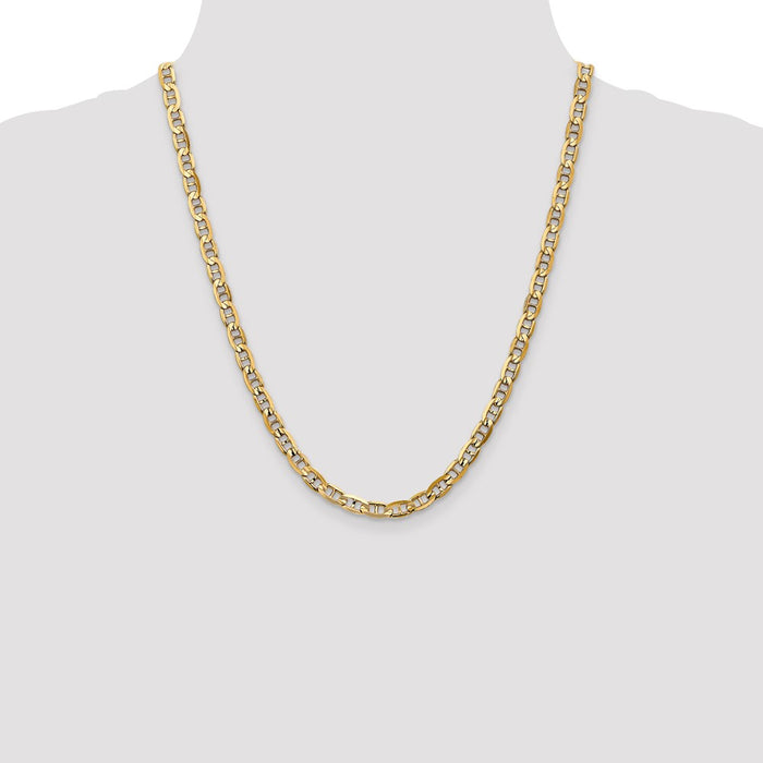 Shop Stylish 14K Gold 22-Inch Concave Anchor Chain, 5.25mm - Luxury Accessory!-4