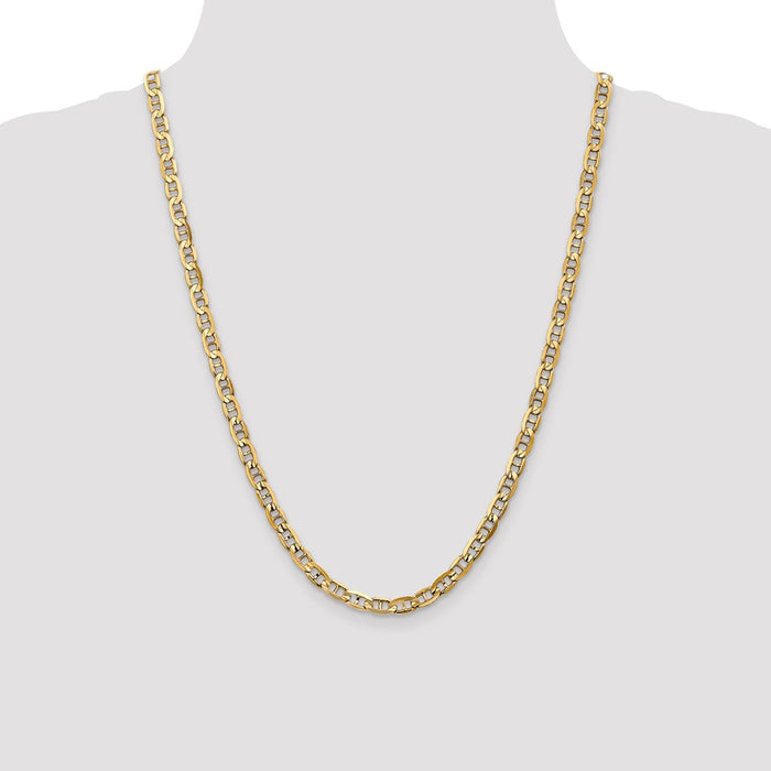 Exclusive 14K Gold 24-Inch 5.25mm Concave Anchor Chain - Affordable Luxury-4
