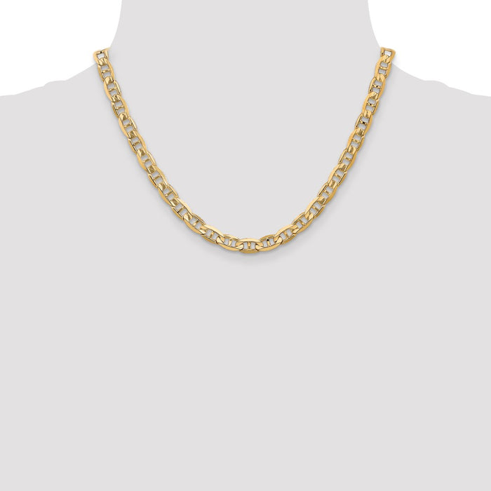Shop 14K Gold 18-Inch 6.25mm Concave Anchor Chain - Stylish & Luxury Design-4