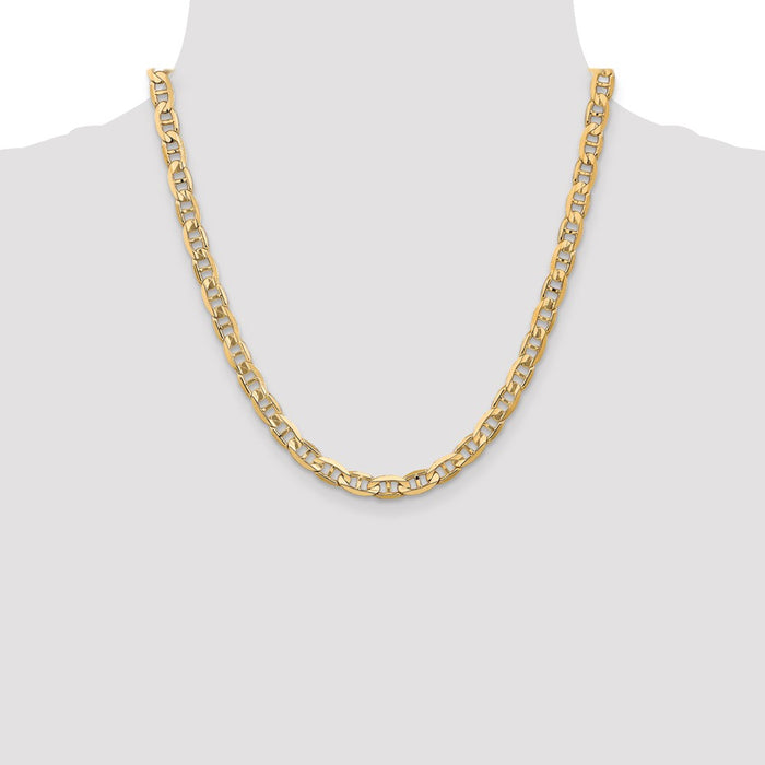 Exclusive 14K Gold 20-Inch 6.25mm Concave Anchor Chain - Stylish Luxury Jewelry-4