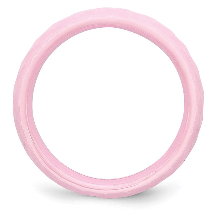 Exclusive 6mm Polished Pink Ceramic Chisel Band - Stylish & Affordable Design-2
