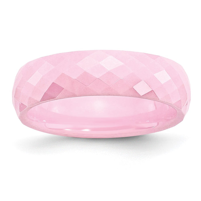 High-Quality 6mm Polished Pink Ceramic Chisel Band - Stylish & Affordable!-1