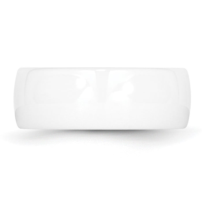 Buy Stylish 8mm Polished White Ceramic Band | Exclusive Chisel Design-3