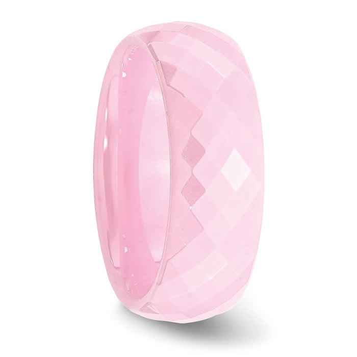 Buy Stylish Polished Pink 7.5mm Chisel Ceramic Band | Affordable Luxury Ring-4