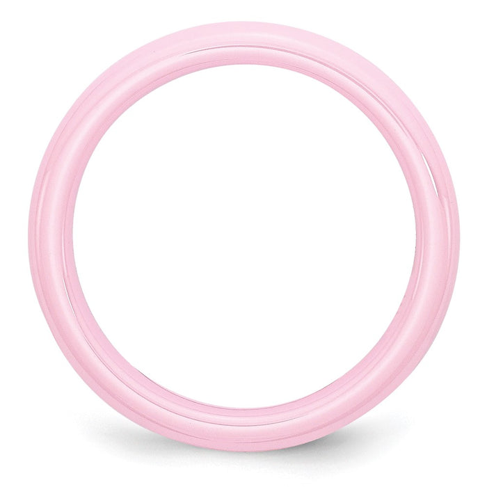 High-Quality Polished Pink 4mm Ceramic Chisel Band - Stylish & Durable Value!-2