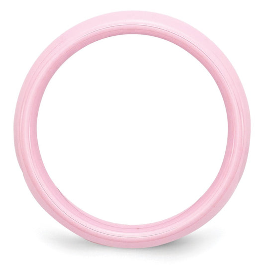 Buy Stylish Polished Pink 6mm Ceramic Chisel Band - Affordable Luxury Ring