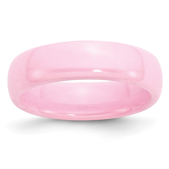 Buy Stylish 6mm Polished Pink Ceramic Chisel Band - Affordable Luxury Ring-1