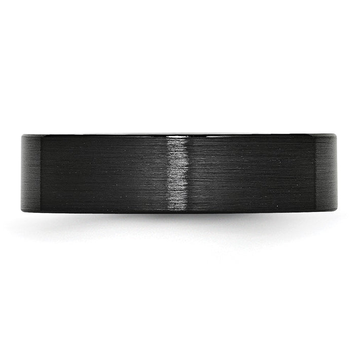 Buy Stylish Brushed Black Ceramic 6mm Flat Chisel Band - Luxury Design, Affordable Price-3
